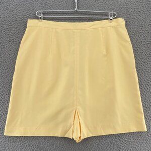 IZOD Skort Womens 14 Yellow Contrast Stitch Pockets Mini Straight Pencil Casual